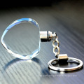 China Manufacturer Cheap Promotional Heart Shaped Blank Led Crystal Keychain With Flashlight